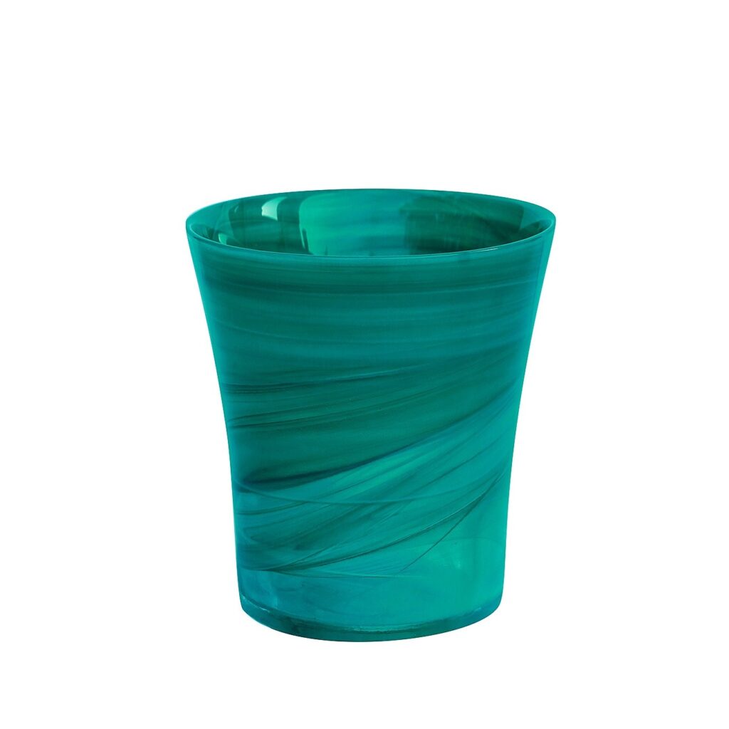 Ivyline Recycles Glass Orchid Pot – Aqua 5055352830961